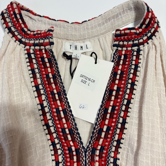 THML Cream Dress with Red and Blue Embroidery - Picture 4 of 4